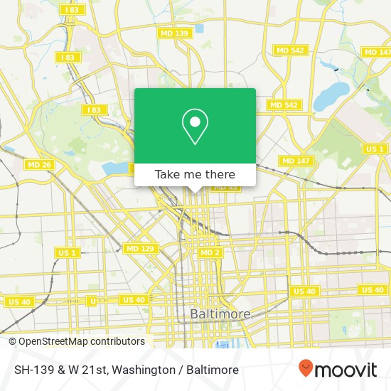 Mapa de SH-139 & W 21st, Baltimore, MD 21218