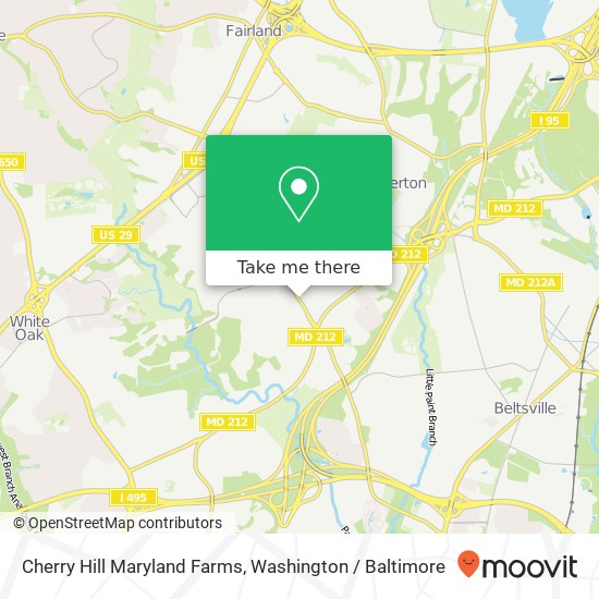 Mapa de Cherry Hill Maryland Farms, Beltsville, MD 20705