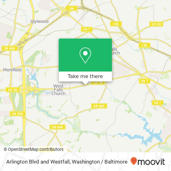 Arlington Blvd and Westfall, Falls Church, VA 22042 map