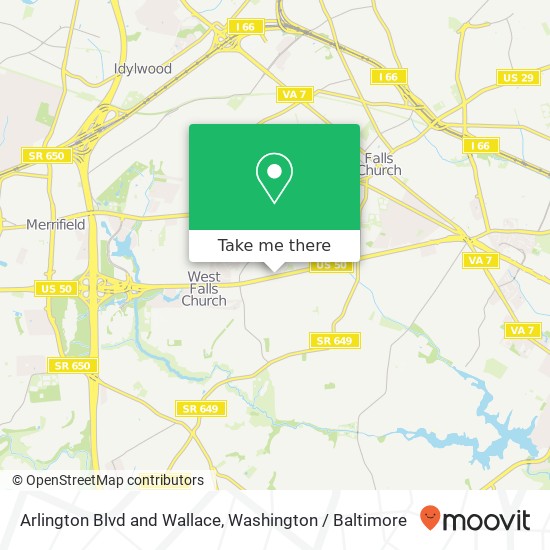 Arlington Blvd and Wallace, Falls Church, VA 22042 map