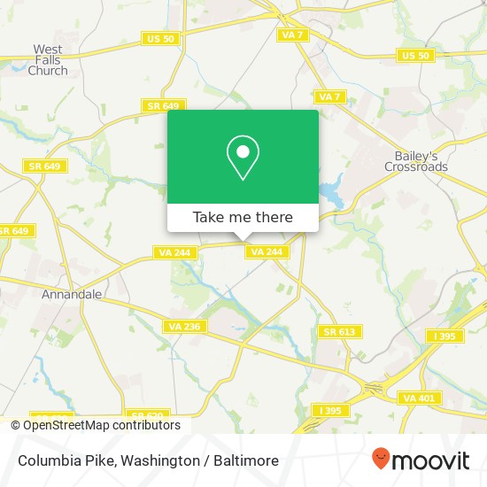 Mapa de Columbia Pike, Annandale, VA 22003