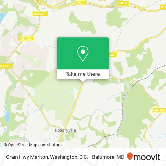 Mapa de Crain Hwy Marlton, Upper Marlboro, MD 20772