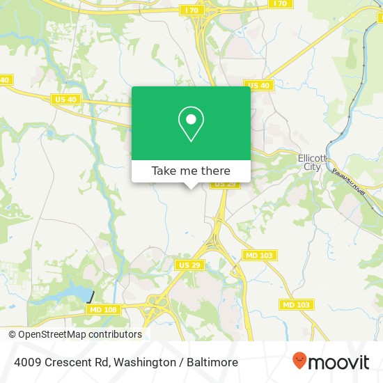 Mapa de 4009 Crescent Rd, Ellicott City, MD 21042