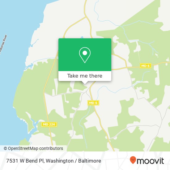 Mapa de 7531 W Bend Pl, Nanjemoy, MD 20662