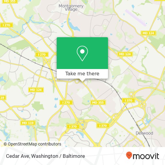 Mapa de Cedar Ave, Gaithersburg, MD 20877