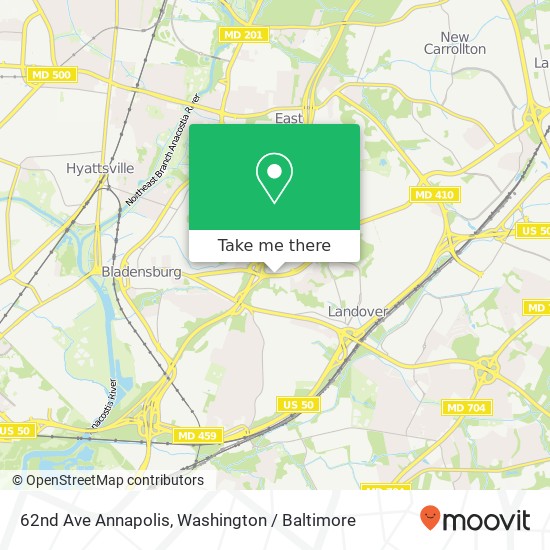 Mapa de 62nd Ave Annapolis, Hyattsville, MD 20784