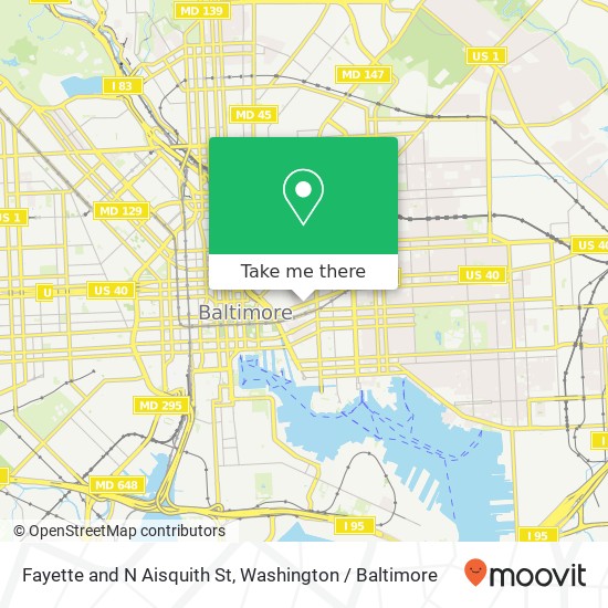 Mapa de Fayette and N Aisquith St, Baltimore, MD 21202