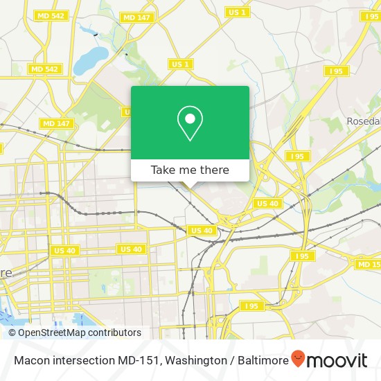 Mapa de Macon intersection MD-151, Baltimore, MD 21205