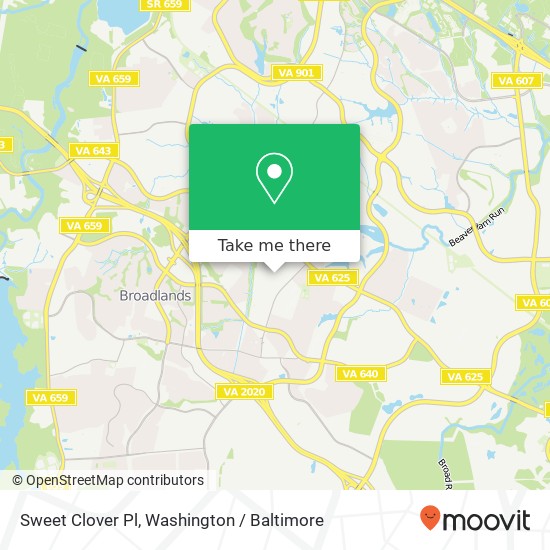 Mapa de Sweet Clover Pl, Ashburn, VA 20147