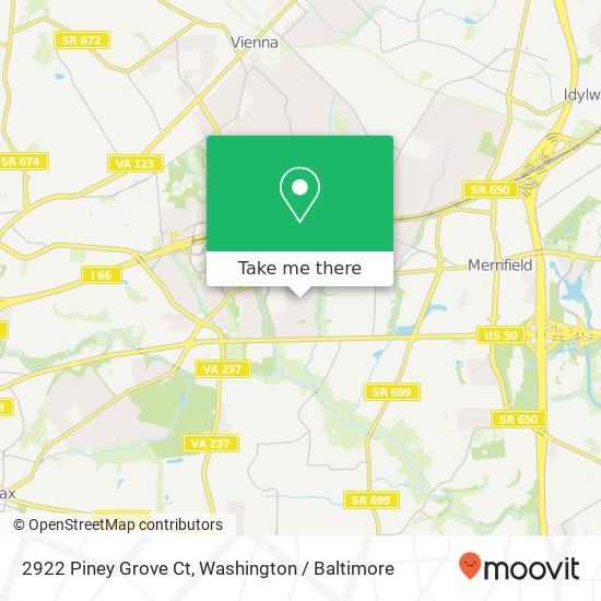 Mapa de 2922 Piney Grove Ct, Fairfax, VA 22031