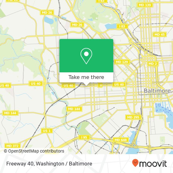 Mapa de Freeway 40, Baltimore, MD 21223