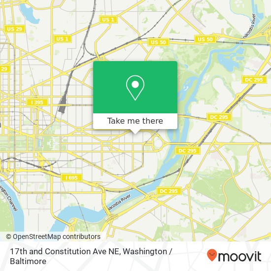 17th and Constitution Ave NE, Washington, DC 20002 map