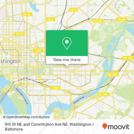 9th St NE and Constitution Ave NE, Washington, DC 20002 map