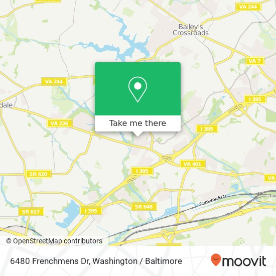 Mapa de 6480 Frenchmens Dr, Alexandria, VA 22312