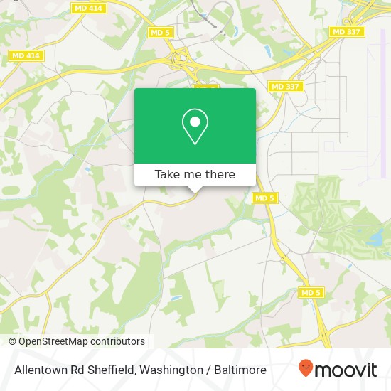 Allentown Rd Sheffield, Temple Hills (CAMP SPRINGS), MD 20748 map