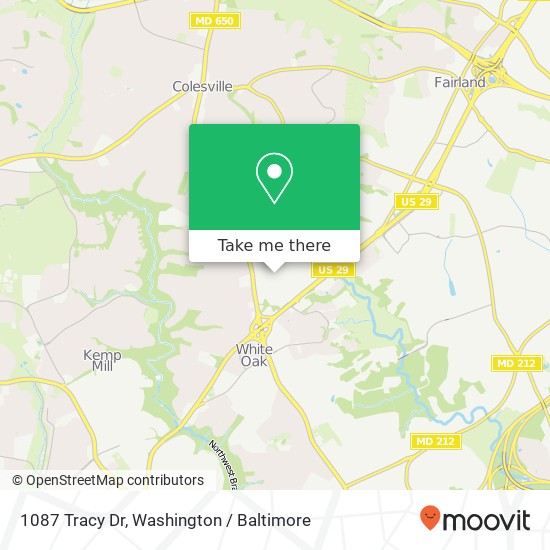 1087 Tracy Dr, Silver Spring, MD 20904 map