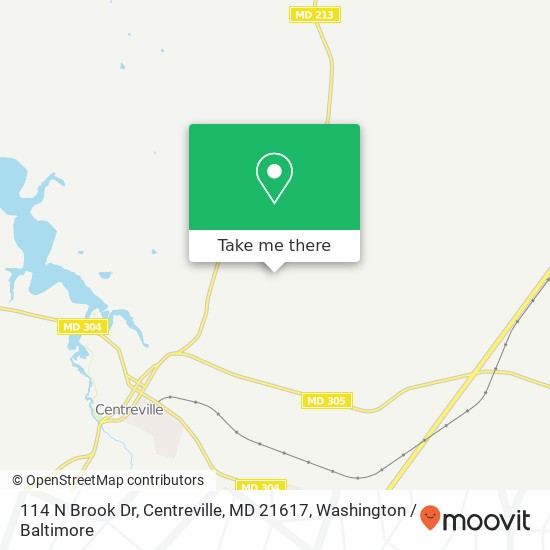 Mapa de 114 N Brook Dr, Centreville, MD 21617