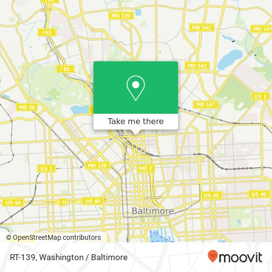 Mapa de RT-139, Baltimore, MD 21202