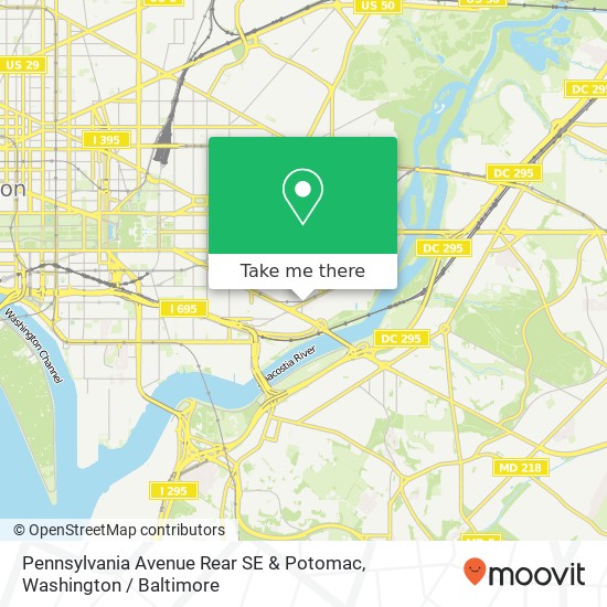 Mapa de Pennsylvania Avenue Rear SE & Potomac, Washington, DC 20003