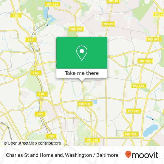 Charles St and Homeland, Baltimore, MD 21212 map