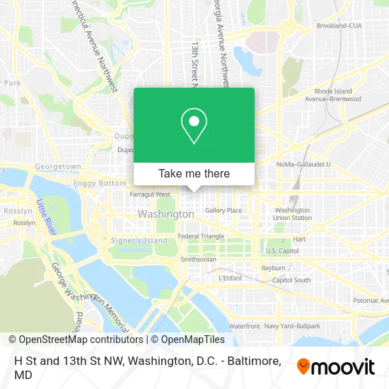 Mapa de H St and 13th St NW