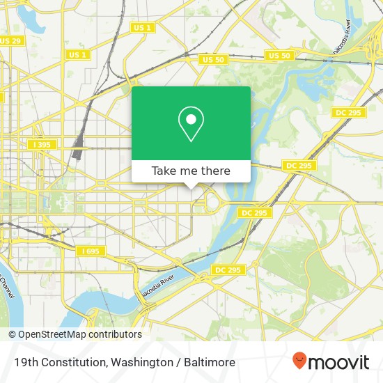 Mapa de 19th Constitution, Washington, DC 20002