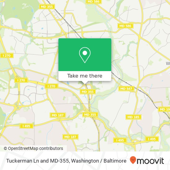 Tuckerman Ln and MD-355, Rockville, MD 20852 map