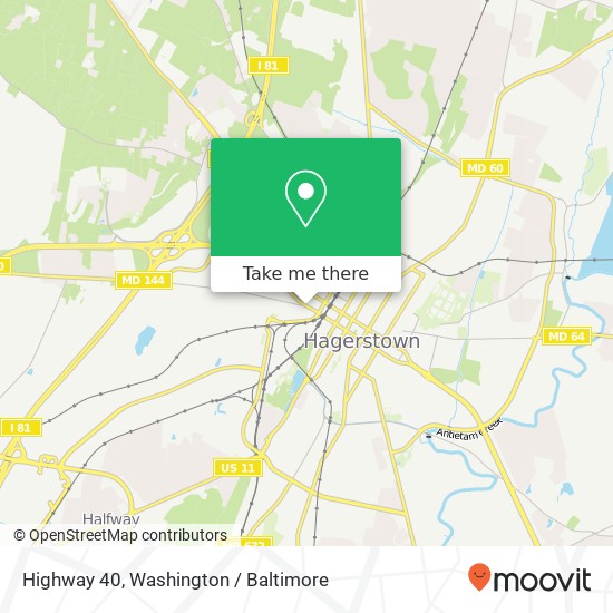 Highway 40, Hagerstown, MD 21740 map