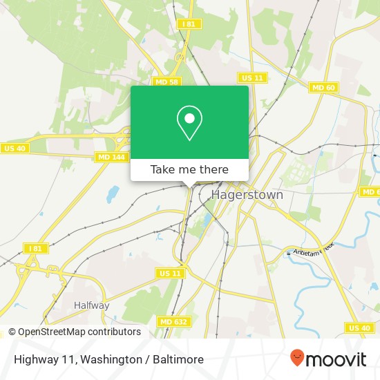 Mapa de Highway 11, Hagerstown, MD 21740