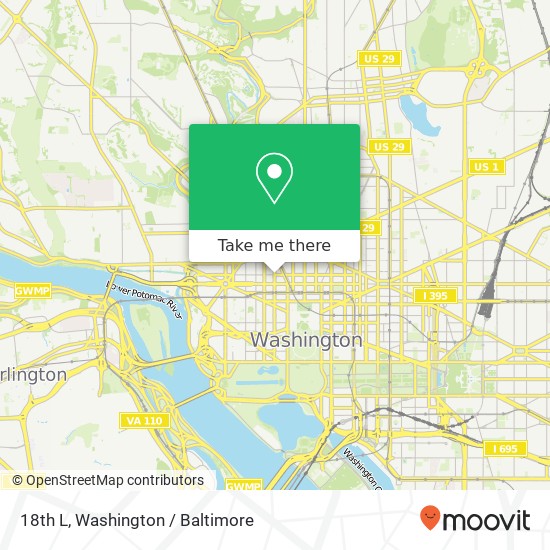 Mapa de 18th L, Washington, DC 20036