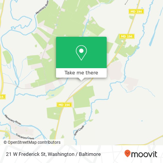 Mapa de 21 W Frederick St, Walkersville, MD 21793