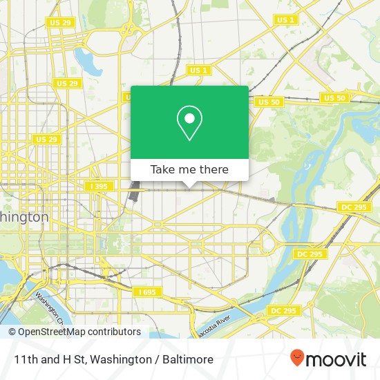 Mapa de 11th and H St, Washington, DC 20002
