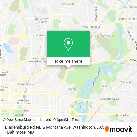 Mapa de Bladensburg Rd NE & Montana Ave