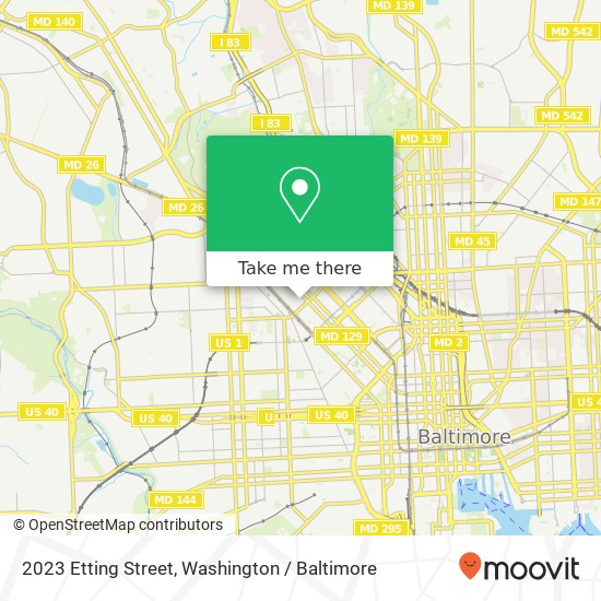 Mapa de 2023 Etting Street, 2023 Etting St, Baltimore, MD 21217, USA