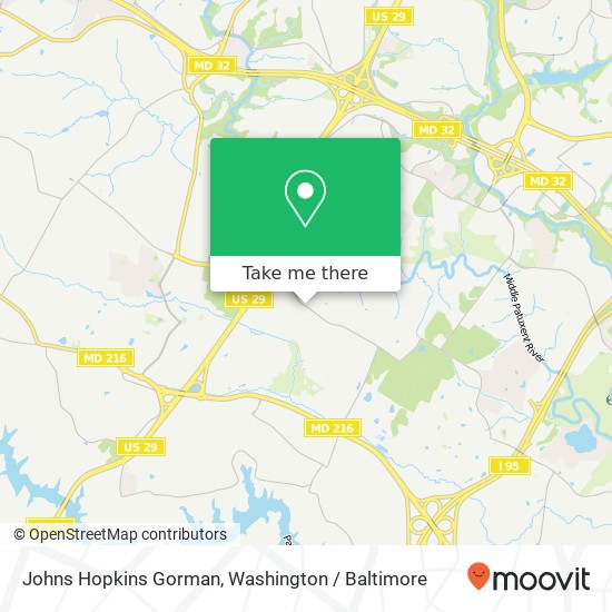 Mapa de Johns Hopkins Gorman, Laurel, MD 20723