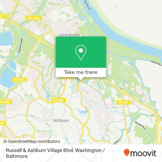 Russell & Ashburn Village Blvd, Ashburn, VA 20147 map