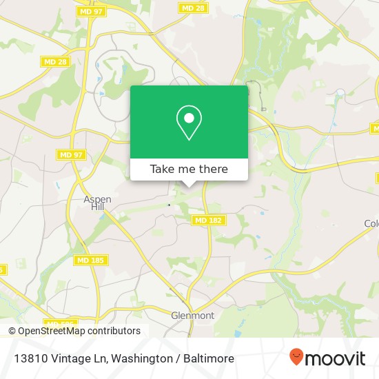 Mapa de 13810 Vintage Ln, Silver Spring, MD 20906