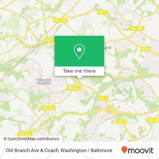 Mapa de Old Branch Ave & Coach, Suitland, MD 20746