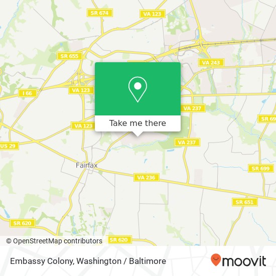 Mapa de Embassy Colony, Fairfax, VA 22030