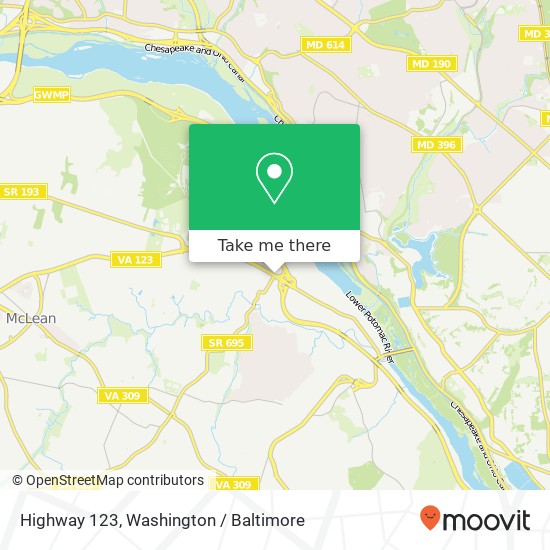 Mapa de Highway 123, McLean, VA 22101