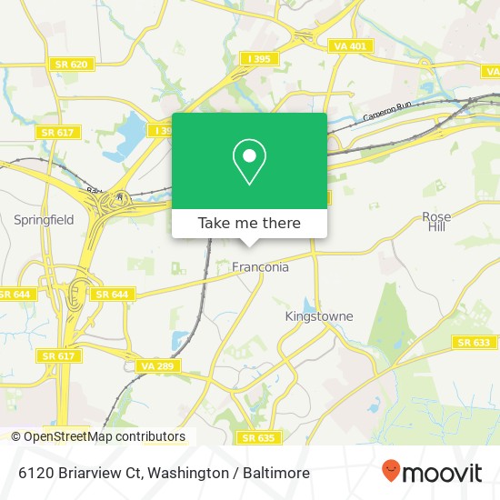 Mapa de 6120 Briarview Ct, Alexandria, VA 22310