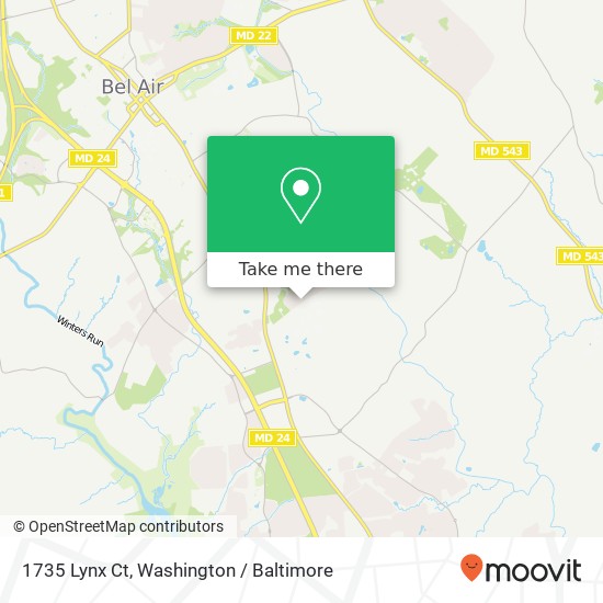 Mapa de 1735 Lynx Ct, Bel Air, MD 21014