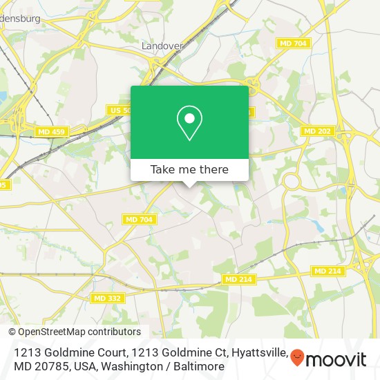 Mapa de 1213 Goldmine Court, 1213 Goldmine Ct, Hyattsville, MD 20785, USA