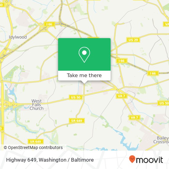 Mapa de Highway 649, Falls Church, VA 22042