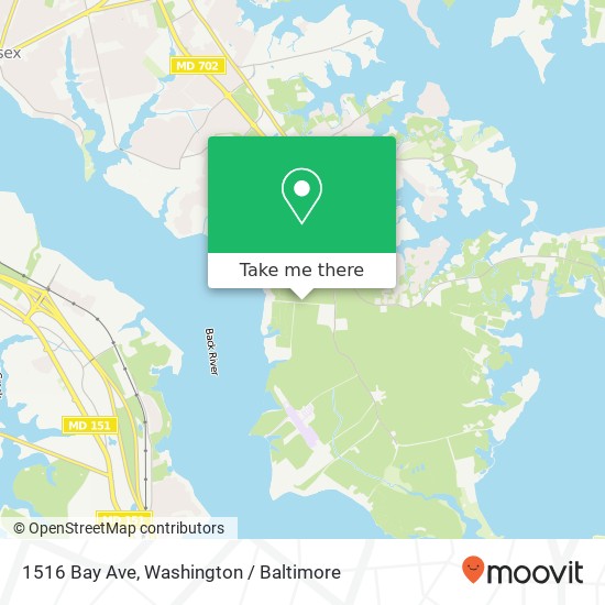Mapa de 1516 Bay Ave, Essex, MD 21221