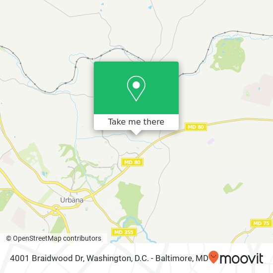 Mapa de 4001 Braidwood Dr, Frederick, MD 21704