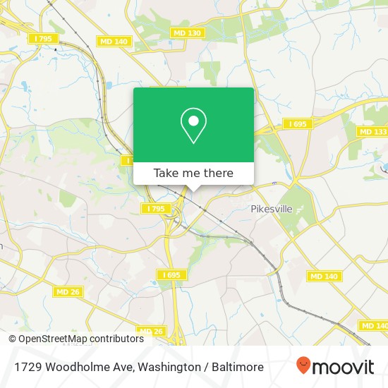 Mapa de 1729 Woodholme Ave, Pikesville, MD 21208