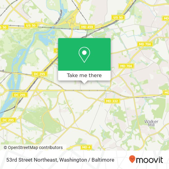 53rd Street Northeast, 53rd St NE, Washington, DC 20019, USA map