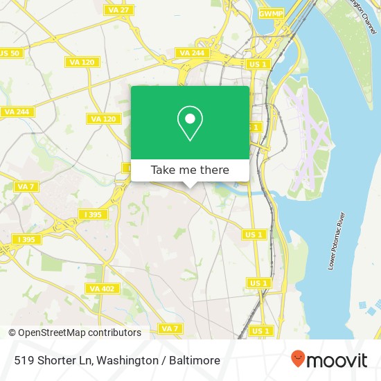 Mapa de 519 Shorter Ln, Alexandria, VA 22305