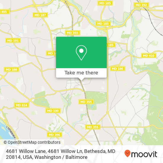 4681 Willow Lane, 4681 Willow Ln, Bethesda, MD 20814, USA map